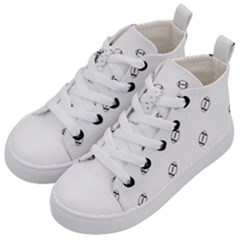 American Football Ball Motif Print Pattern Kids  Mid-top Canvas Sneakers by dflcprintsclothing
