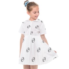 American Football Ball Motif Print Pattern Kids  Sailor Dress by dflcprintsclothing