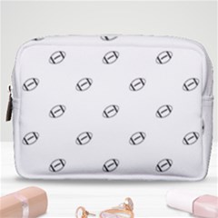 American Football Ball Motif Print Pattern Make Up Pouch (medium) by dflcprintsclothing