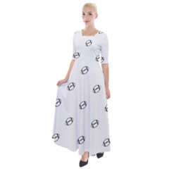 American Football Ball Motif Print Pattern Half Sleeves Maxi Dress by dflcprintsclothing