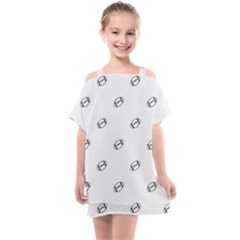 American Football Ball Motif Print Pattern Kids  One Piece Chiffon Dress by dflcprintsclothing