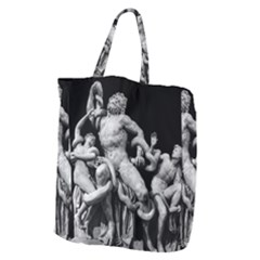 Laocoon Sculpture Over Black Giant Grocery Tote by dflcprintsclothing