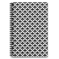 Black And White Triangles Pattern, Geometric 5 5  X 8 5  Notebook by Casemiro