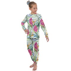 Tropical Flowers Kids  Long Sleeve Set  by goljakoff
