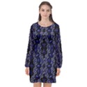 Mandala Cage Long Sleeve Chiffon Shift Dress  View1