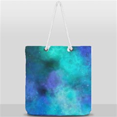 Blue Galaxy Full Print Rope Handle Tote (large) by Dazzleway