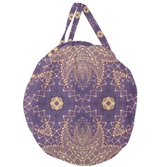Gold And Purple Giant Round Zipper Tote by Dazzleway