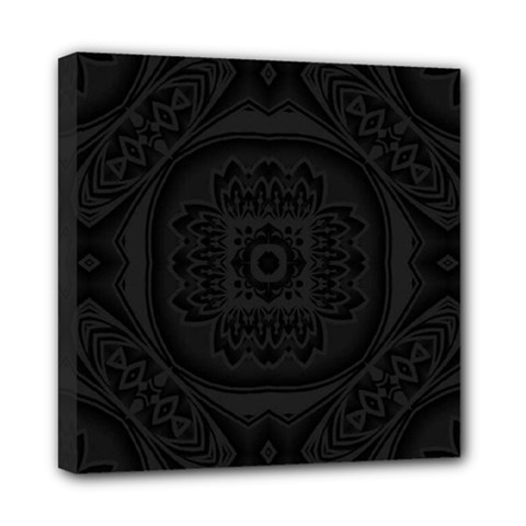 Black And Gray Mini Canvas 8  X 8  (stretched) by Dazzleway