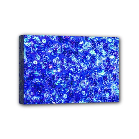Blue Sequin Dreams Mini Canvas 6  X 4  (stretched) by essentialimage