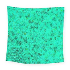 Aqua Marine Glittery Sequins Square Tapestry (large) by essentialimage