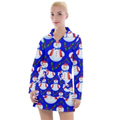 Seamless Snow Cool Women s Long Sleeve Casual Dress by HermanTelo