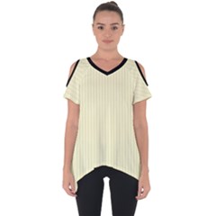 Creamy Yellow & Black - Cut Out Side Drop Tee by FashionLane