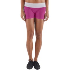 Smitten Pink & White - Yoga Shorts by FashionLane