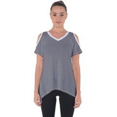 Steel Grey & White - Cut Out Side Drop Tee by FashionLane
