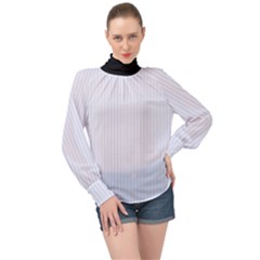 Brilliant White & Black - High Neck Long Sleeve Chiffon Top by FashionLane