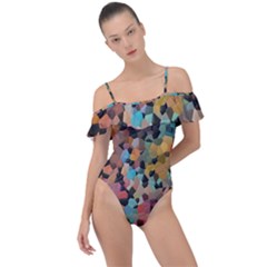 Mosaic Pieces                                                   Frill Detail One Piece Swimsuit by LalyLauraFLM