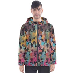 Mosaic Pieces                                                    Men s Hooded Puffer Jacket by LalyLauraFLM