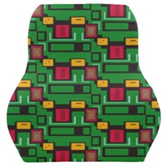 Rectangles On A Green Background                                                        Car Seat Back Cushion by LalyLauraFLM