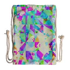 Watercolors Spots                                                          Large Drawstring Bag by LalyLauraFLM