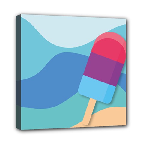 Ice Summer Beach Sea Dessert Mini Canvas 8  X 8  (stretched) by HermanTelo