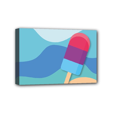 Ice Summer Beach Sea Dessert Mini Canvas 6  X 4  (stretched) by HermanTelo