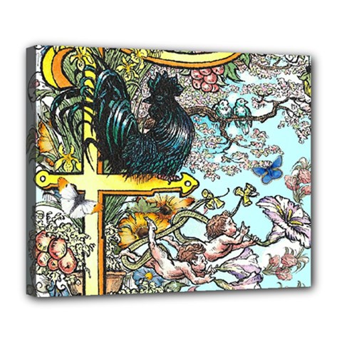 The Illustrated Alphabet - F - By Larenard Deluxe Canvas 24  X 20  (stretched) by LaRenard