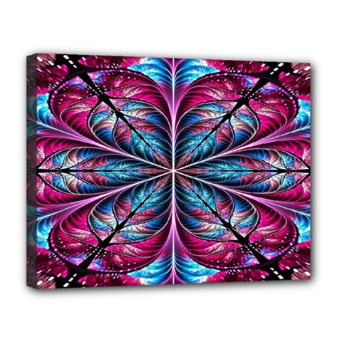 Fractal Flower Canvas 14  X 11  (stretched) by Sparkle