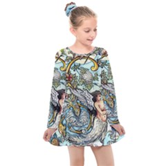 The Illustrated Alphabet - S - By Larenard Kids  Long Sleeve Dress by LaRenard