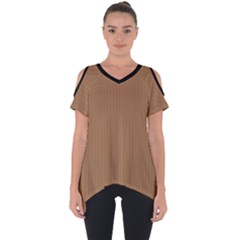 Bone Brown - Cut Out Side Drop Tee by FashionLane