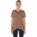 Bone Brown - Cut Out Side Drop Tee View1