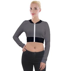 Carbon Grey - Long Sleeve Cropped Velvet Jacket by FashionLane