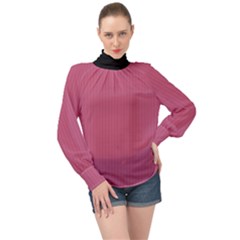 Tulip Pink - High Neck Long Sleeve Chiffon Top by FashionLane