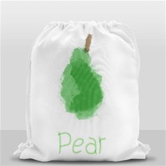 Pear Fruit Watercolor Painted Drawstring Bag (small) by Mariart