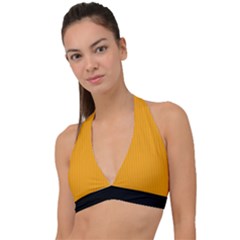 Fire Orange - Halter Plunge Bikini Top by FashionLane