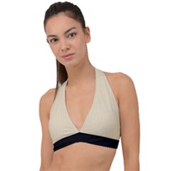 Dutch White - Halter Plunge Bikini Top by FashionLane