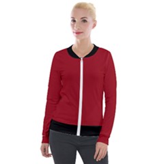 Just Red - Velvet Zip Up Jacket by FashionLane