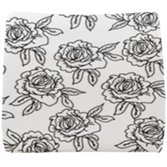 Line Art Black And White Rose Seat Cushion by MintanArt