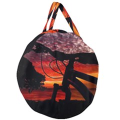 Mountain Bike Parked At Waterfront Park003 Giant Round Zipper Tote by dflcprintsclothing