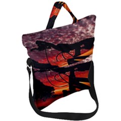 Mountain Bike Parked At Waterfront Park003 Fold Over Handle Tote Bag by dflcprintsclothing
