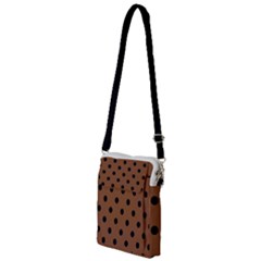 Large Black Polka Dots On Caramel Cafe Brown - Multi Function Travel Bag by FashionLane