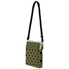 Large Black Polka Dots On Woodbine Green - Multi Function Travel Bag by FashionLane