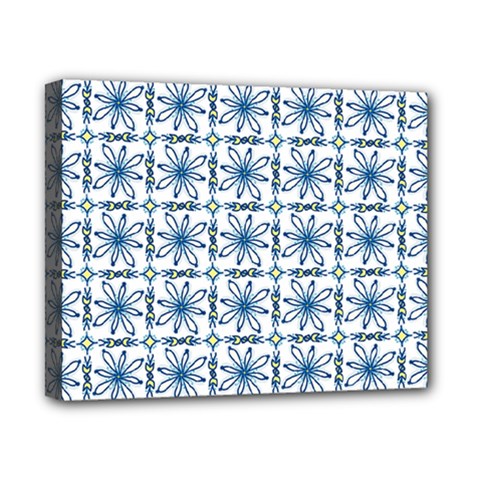 Azulejo Style Blue Tiles Canvas 10  X 8  (stretched) by MintanArt