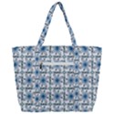 Azulejo style blue tiles Zip Up Canvas Bag View3