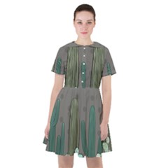 Cactus Plant Green Nature Cacti Sailor Dress by Mariart
