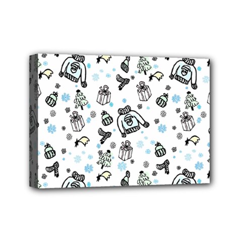 Winter Story Patern Mini Canvas 7  X 5  (stretched) by MintanArt