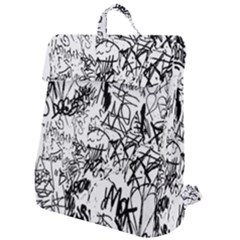 Black And White Graffiti Abstract Collage Flap Top Backpack by dflcprintsclothing