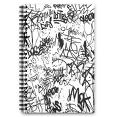 Black And White Graffiti Abstract Collage 5 5  X 8 5  Notebook by dflcprintsclothing