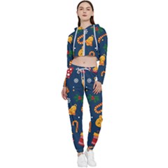 Christmas Love 2 Cropped Zip Up Lounge Set by designsbymallika