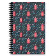 Christmas Candles 5 5  X 8 5  Notebook by designsbymallika