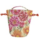 Retro flowers Drawstring Bucket Bag View2
